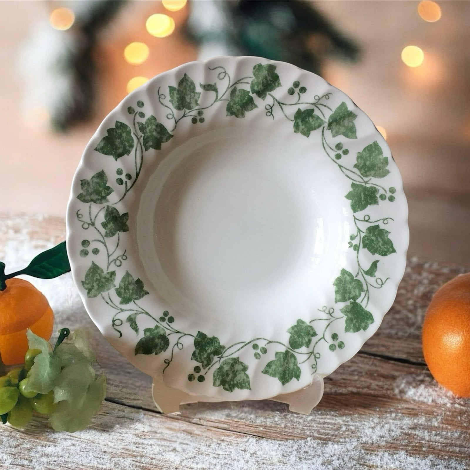 4 Pastaborden Churchill Staffordshire Verdigris of Klimop, Ophalen of Verzenden, Overige stijlen, Bord(en)