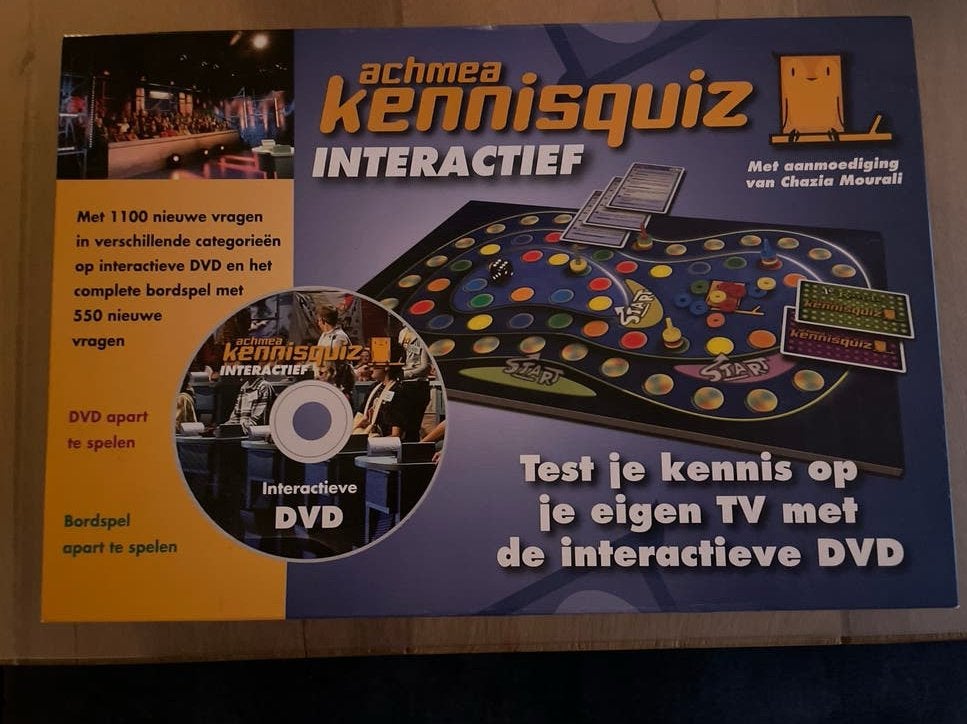 Achmea Kennisquiz Interactief Bordspel met DVD, Drie of vier spelers, Ophalen, Gebruikt
