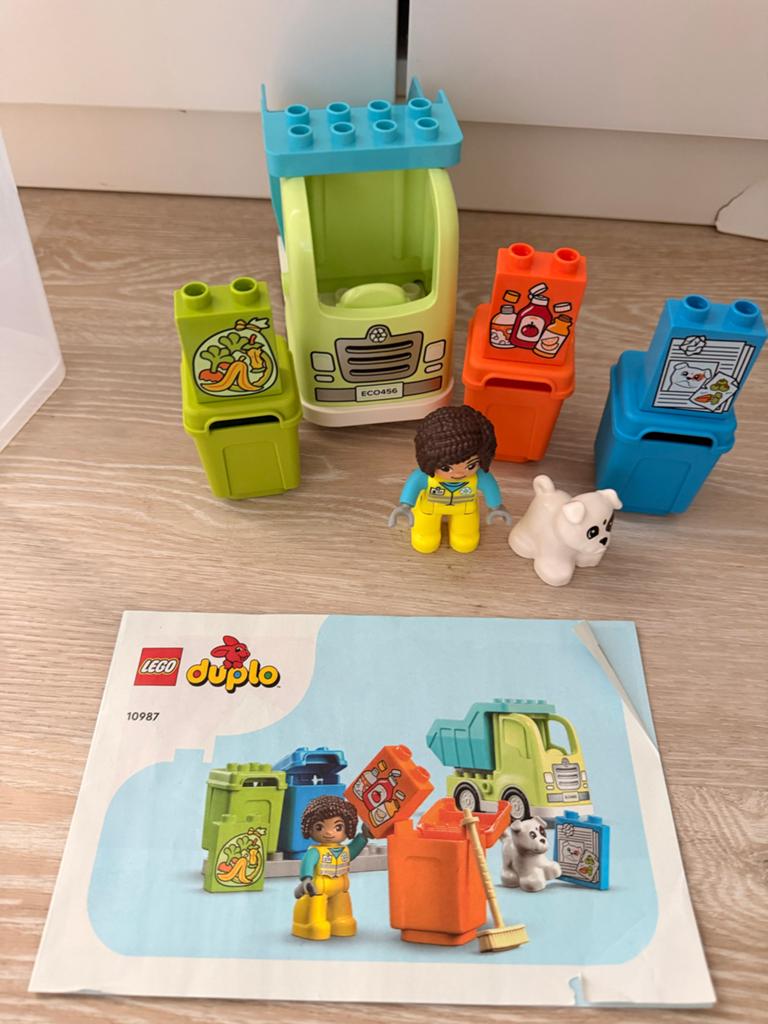 LEGO Duplo 10987 Vuilniswagen en Recycling, Ophalen, Zo goed als nieuw, Overige merken
