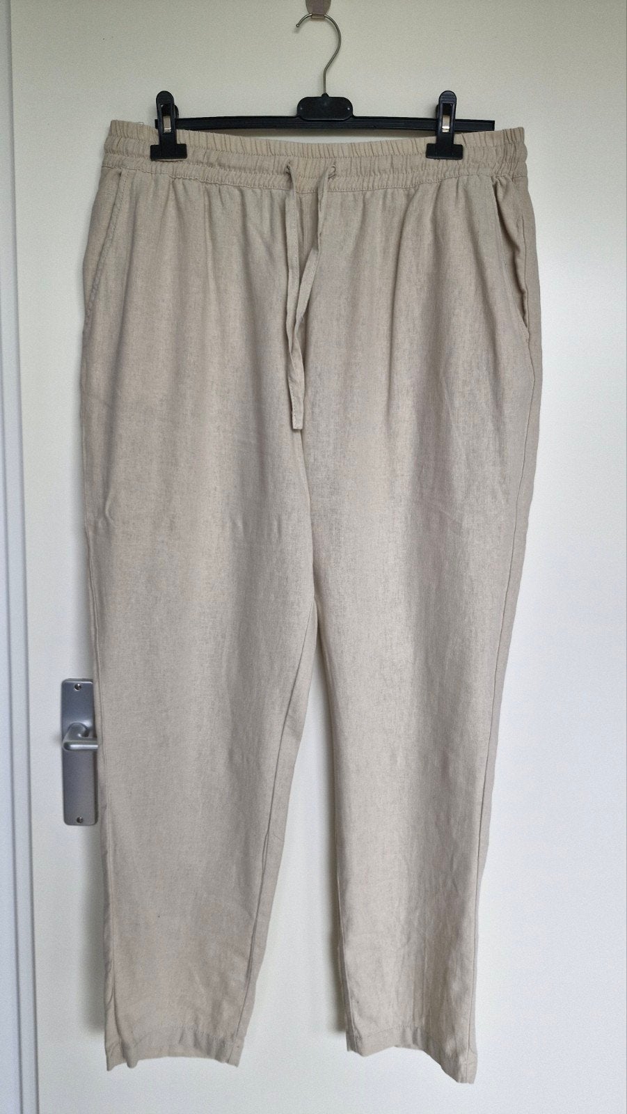 Lichtbeige linnen broek - Primark maat 44, Primark, Beige, Maat 42/44 (L), Ophalen of Verzenden