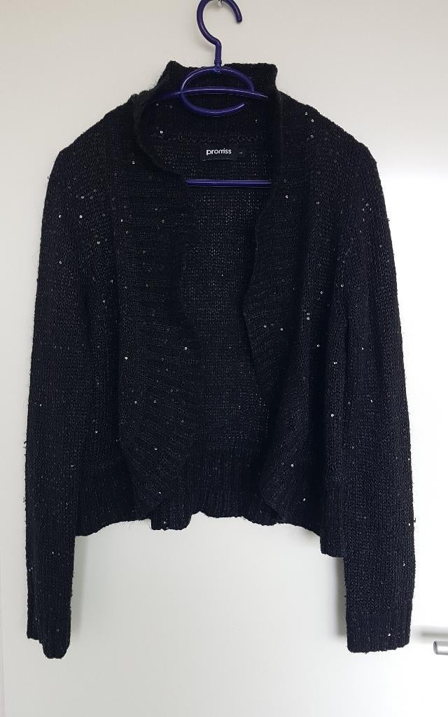 Vest zwart met pailletten maat L, Promiss, Zwart, Maat 42/44 (L), Ophalen of Verzenden