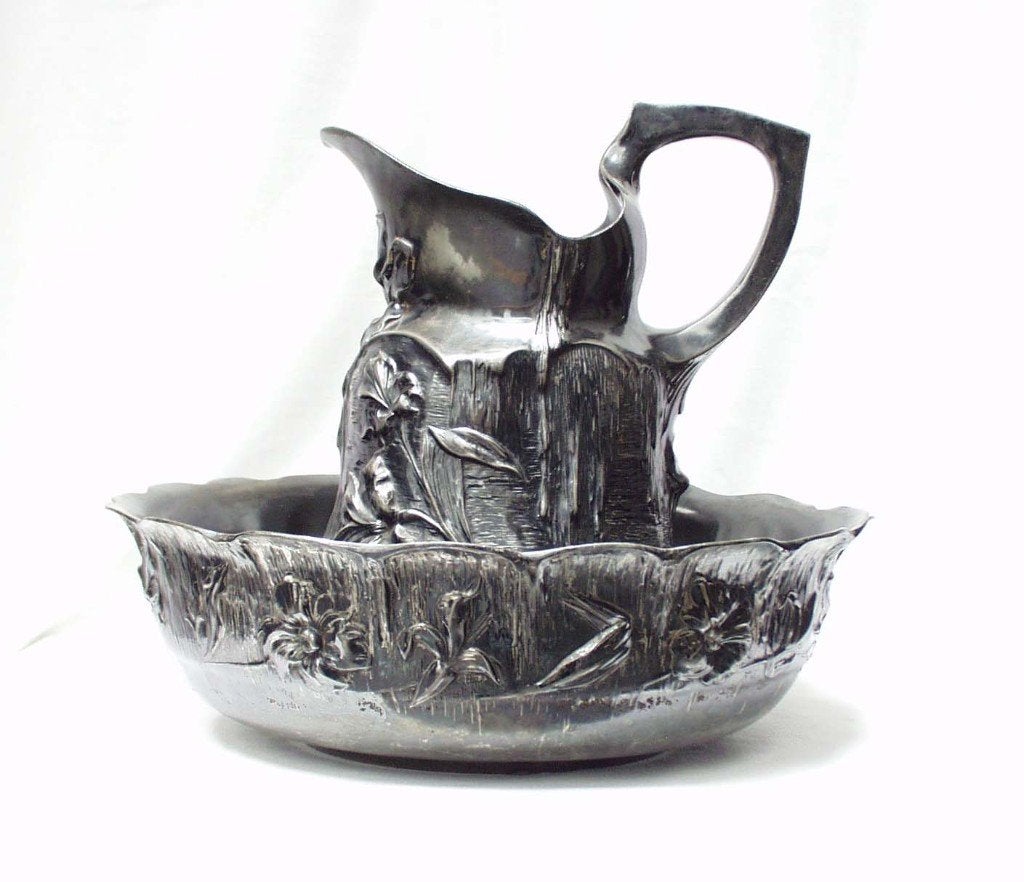 Art Nouveau Lampetstel - Tin., Ophalen of Verzenden