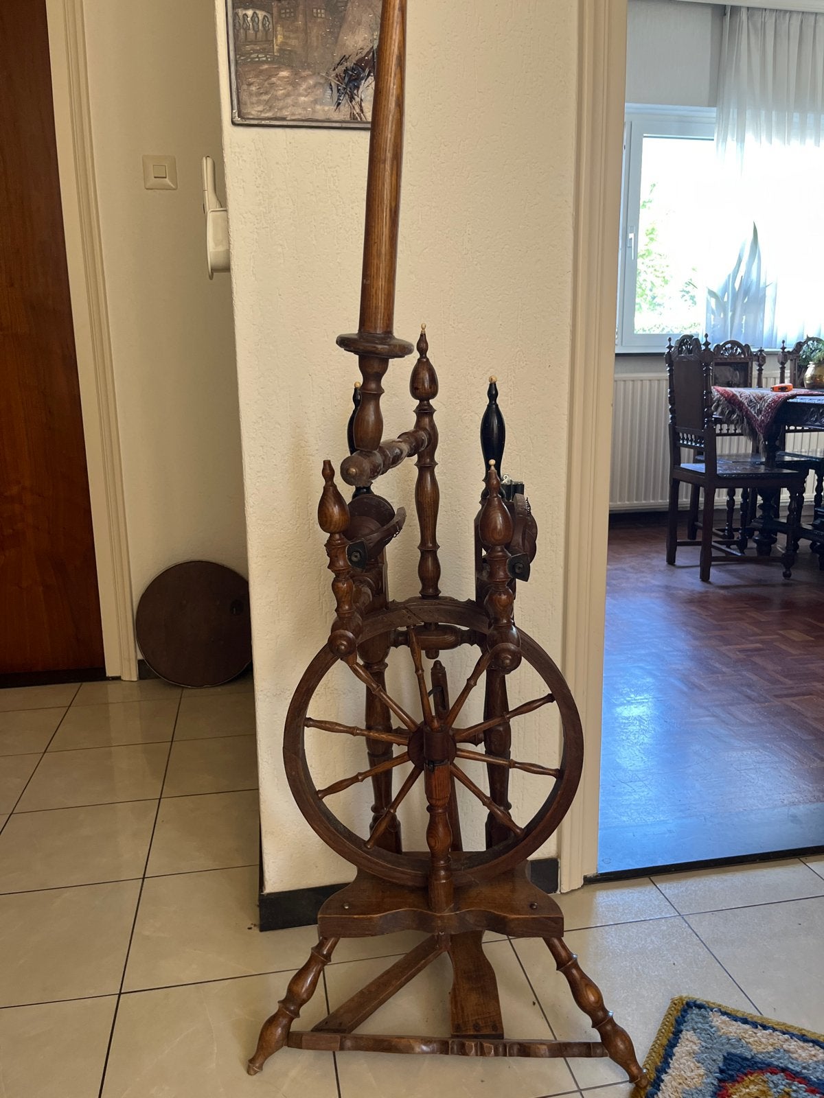 Antiek Spinnewiel - Decoratief en Functioneel, Ophalen, Gebruikt, Spinnewiel