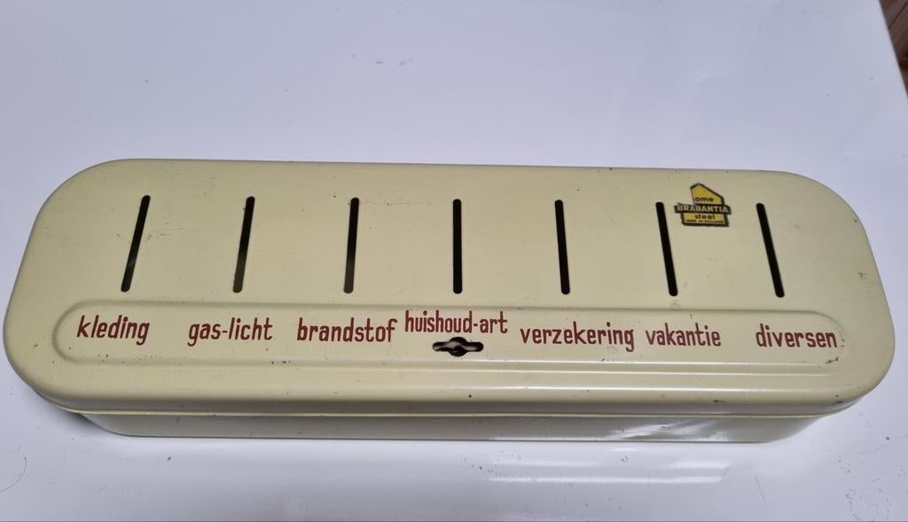 Huishoud spaarpot creme brabantia staal, Antiek en Kunst, Ophalen of Verzenden