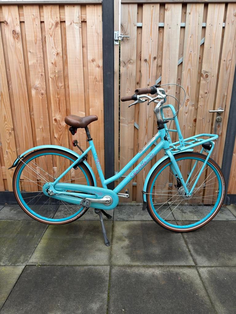 Gazelle Miss Grace Lichtblauw met Pakjesdrager, Ophalen, Versnellingen, Gazelle, 53 tot 56 cm