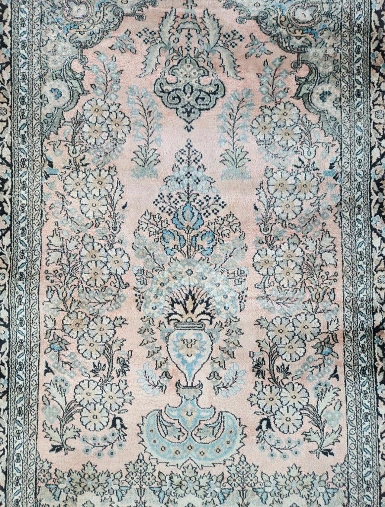 Handgeknoopt oosters Kashmir tapijt silk floral 125x183cm, Crème, Gebruikt, 100 tot 150 cm, HYPE POP-UP