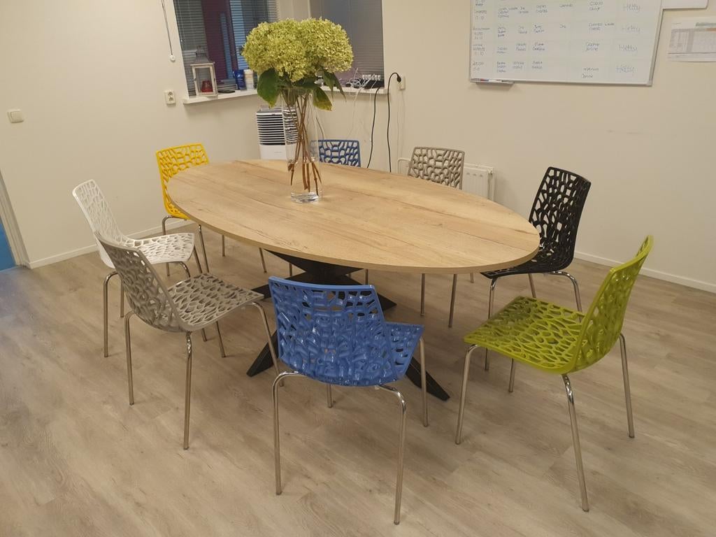 Nieuwe vergadertafel / eetkamertafel div maten en kleuren, Huis en Inrichting, Tafels | Eettafels, 100 tot 150 cm, Rond, Ophalen of Verzenden