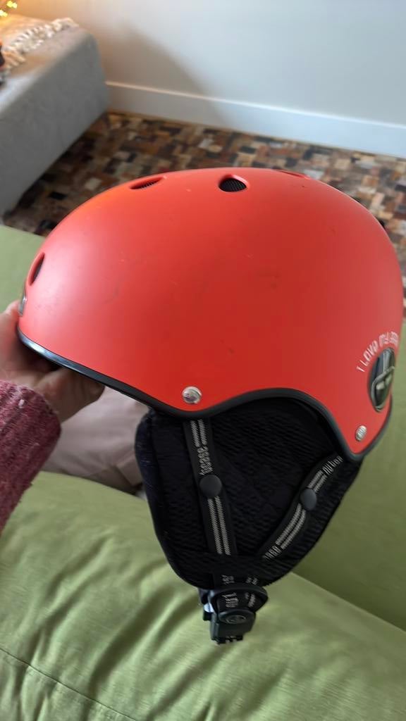Skihelm oranje tieners maat S/M 53-57 cm, Overige merken, Gebruikt, Overige typen, Ophalen of Verzenden
