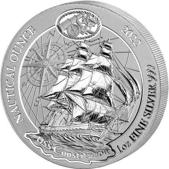 Zilveren Munt Ruanda Nautical USS Constitution 1 oz 2022, Ophalen of Verzenden, Overige landen, Losse munt, Zilver