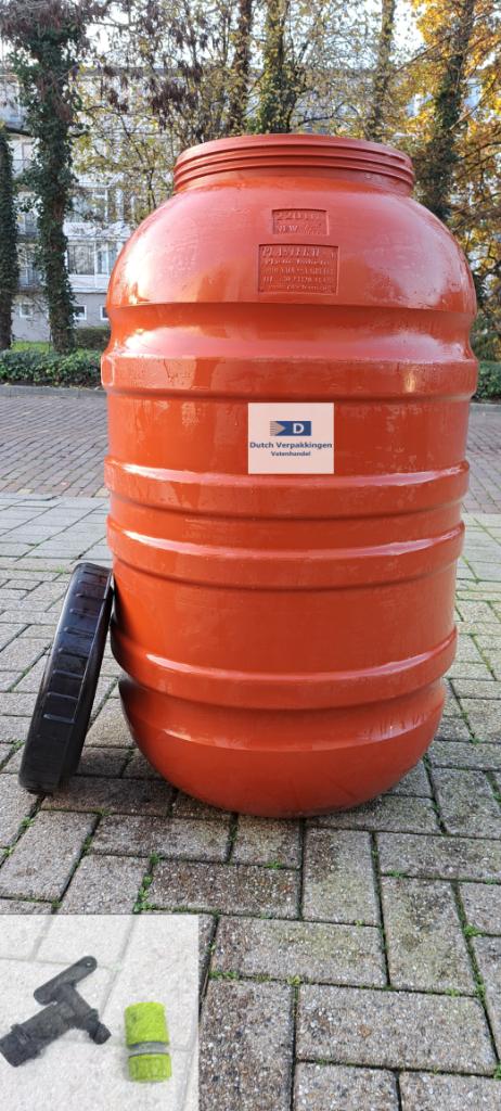 220 liter vat/drum met draaideksel /regenton, Tuin en Terras, EU, Kunststof, Gebruikt, Met kraantje