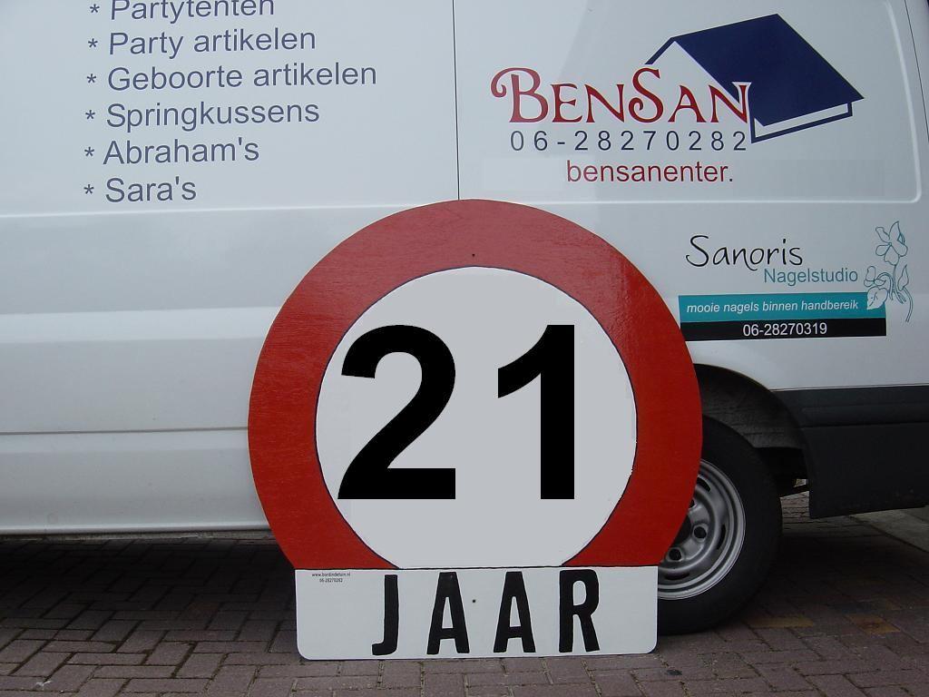 Verjaardag bord 21 jaar verjaardag bord huren bensan enter, Ophalen, Zo goed als nieuw, Verjaardag
