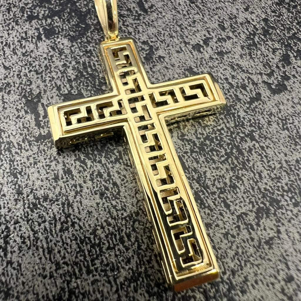 Gouden kruis hanger 14 karaat goud versace, Sieraden, Tassen en Uiterlijk, Kettinghangers, Ophalen of Verzenden, Nieuw, Goud