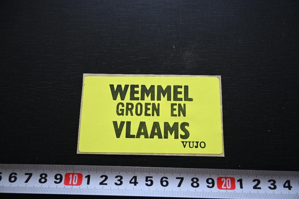 sticker politiek VUJO wemmel groen en vlaams, Ophalen, Zo goed als nieuw