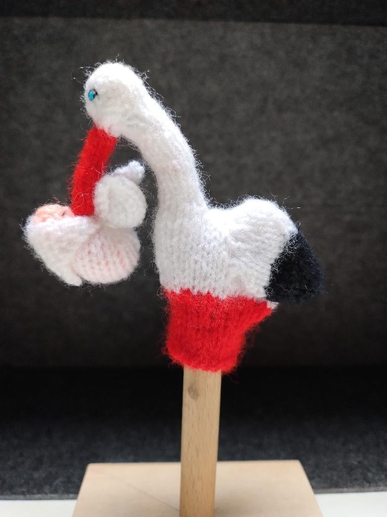 Vingerpopje ooievaar met baby, Kinderen en Baby's, Ophalen of Verzenden, Nieuw