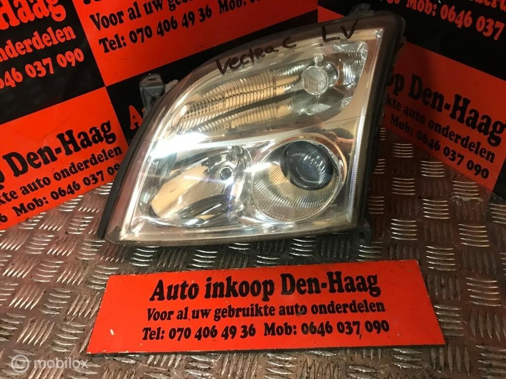 Opel Vectra C ('02-'05) Koplamp Links (Kunststof) DONKER !, Auto-onderdelen, Ophalen of Verzenden, Gebruikt
