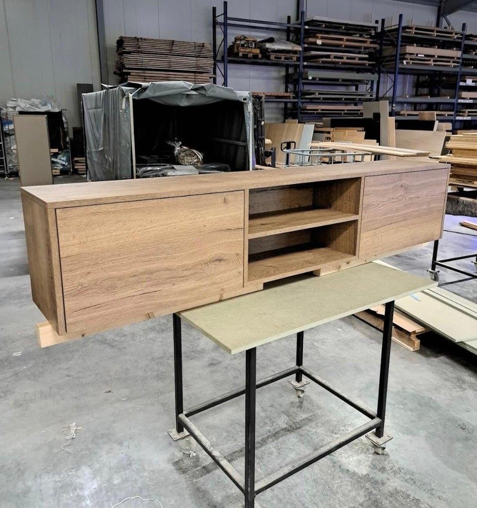 Tv meubel Halifax eik tabak 200x40x35cm, Huis en Inrichting, Kasten | Televisiemeubels, Ophalen, Kunststof, 150 tot 200 cm, Nieuw