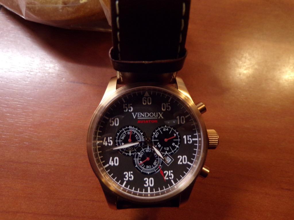Vendoux Aviator Paris LR70130, Overige merken, Leer, Staal, Polshorloge