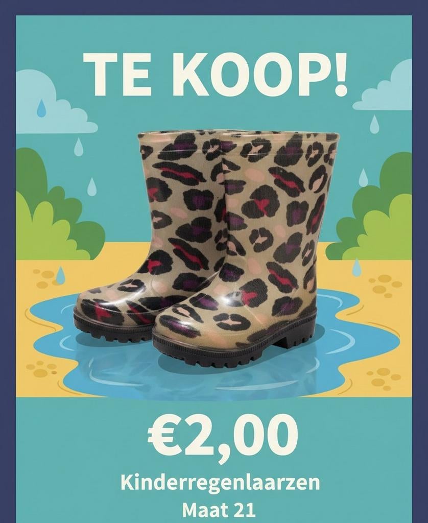 Leuke regenlaarsjes maat 21, Kinderen en Baby's, Kinderkleding | Schoenen en Sokken, Ophalen, Jongen of Meisje, Onbekend, Laarzen
