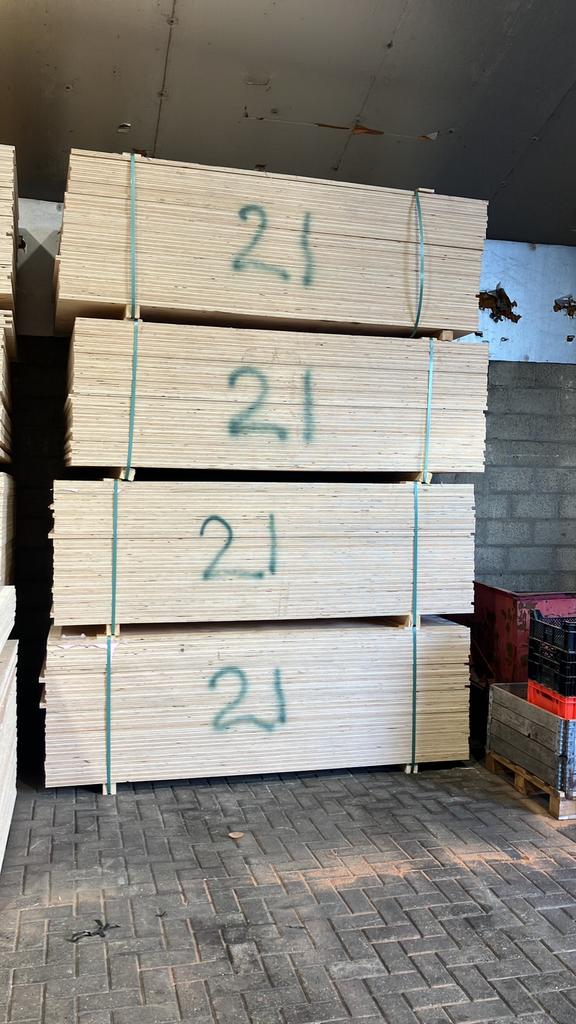 €18,50 per PLAAT: Underlayment 21mm (ook 15mm 18mm) B-keus