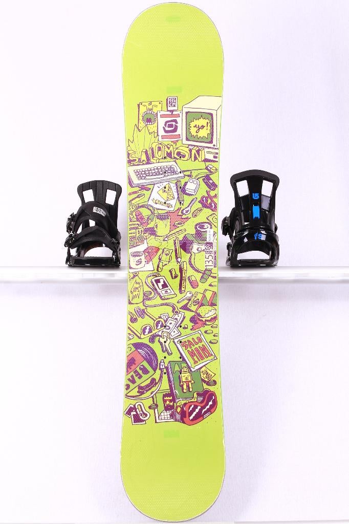 130 135 kinder snowboard SALOMON JIMBO, Green, FLAT/Rocker, Sport en Fitness, Snowboarden, Ophalen of Verzenden, Gebruikt, Board