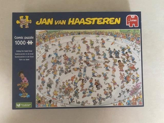 Jan van Haasteren - Skateboarden in de Bowl (1000 stukjes), Hobby en Vrije tijd, Ophalen of Verzenden, 500 t/m 1500 stukjes, Zo goed als nieuw