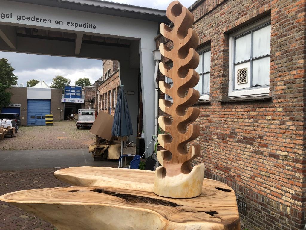 Wijnrek suar teak xxl ook boomstamtafels GESLOTEN TM 31 AUG, Ophalen, Nieuw, Hout, 15 tot 25 flessen