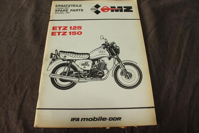 MZ ETZ125 ETZ150 1990 parts list IFA Mobile DDR, Motoren, Ophalen of Verzenden, Overige merken