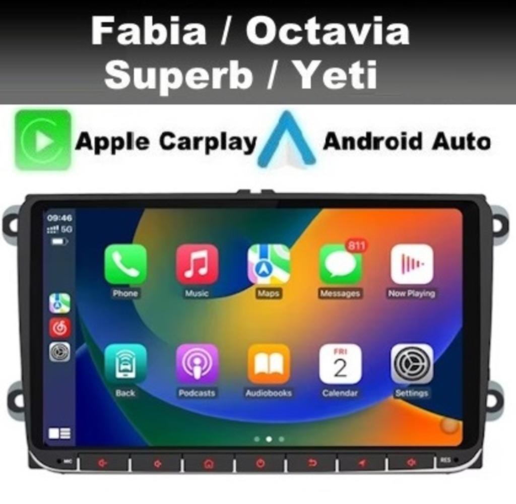 Skoda Fabia Superb android 13 navigatie radio dab+ carplay, Auto diversen, Autoradio's, Ophalen of Verzenden, Nieuw
