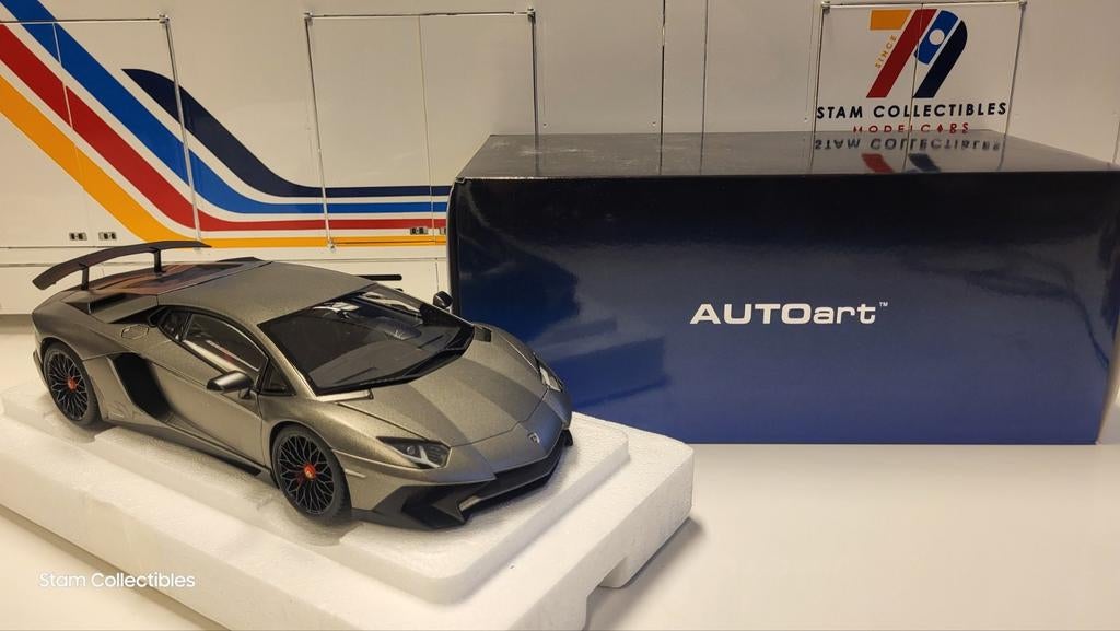 AUTOart Lamborghini Aventador LP750-4 Black / Matt Grey, Hobby en Vrije tijd, Modelauto's | 1:18, Auto, Autoart, Ophalen of Verzenden