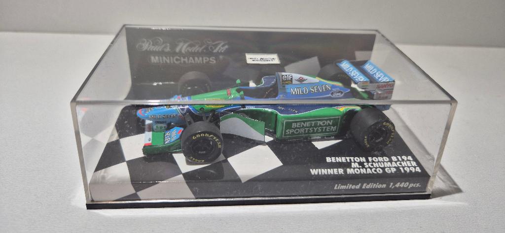 F1 Benetton B194 Michael Schumacher Monaco * Zeldzaam * 1/43, Ophalen of Verzenden, Zo goed als nieuw, Auto, MiniChamps