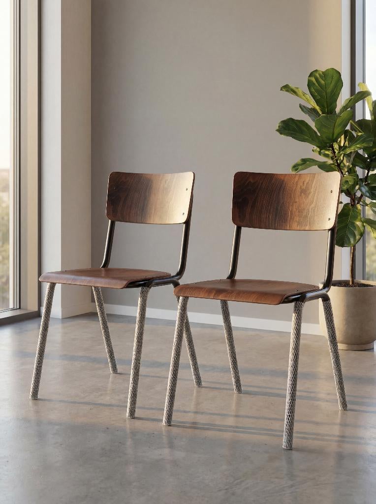 Dutchbone New Scuola Stoel 2pax, Ophalen, Twee, Nieuw, Hout