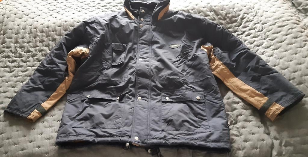 Daf jas blauw met beige, Ophalen of Verzenden, Gedragen, Maat 56/58 (XL), Blauw