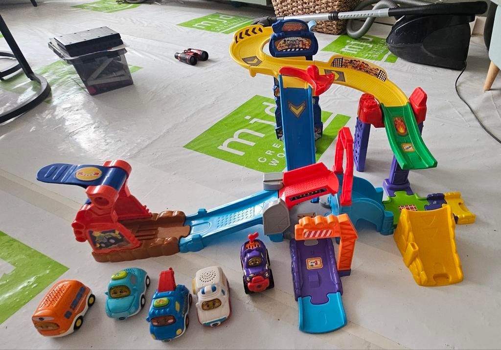 Vtech Zoef Zoef Auto's Racebaan, Kinderen en Baby's, Speelgoed | Racebanen, Gebruikt, Racebaan, Handmatig, Overige merken, Ophalen