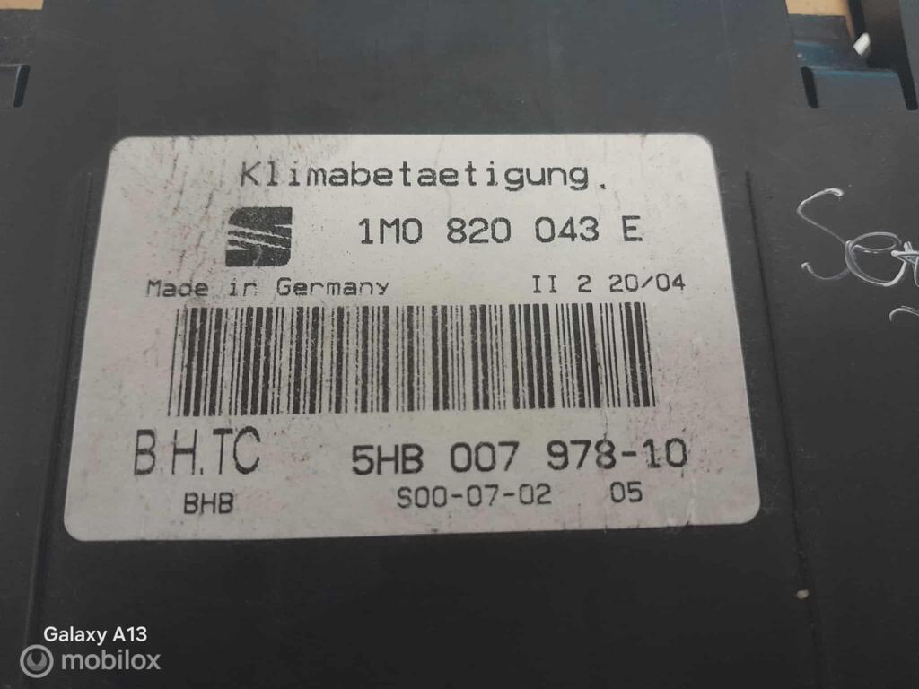 Climatronic paneel Seat Leon 1M0820043E, Gebruikt, Ophalen of Verzenden