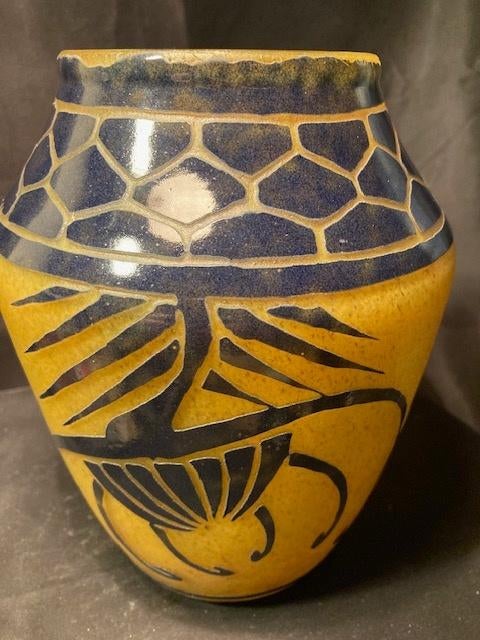 Antieke Le Verre Français vaas Ch. Schneider cameo ca 1918, Verzenden