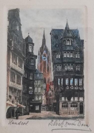HANDORF (Duitsland), gekleurde ets. Sign. Ca 1920., Ophalen