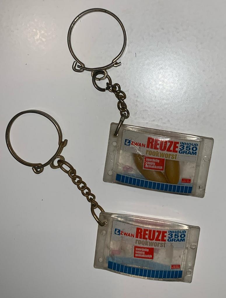 Sleutelhanger Zwan, rookworst 350 gram, vintage, Verzamelen, Ophalen of Verzenden, Zo goed als nieuw