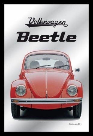 Volkswagen Beetle VW rood reclame spiegel wanddeco deco, Verzamelen, Ophalen of Verzenden, Nieuw, Auto's