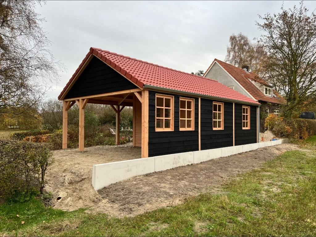buitenverblijven Tuinhuizen Overkapping, 3 ramen of meer, 250 tot 500 cm, Schuur, Nieuw