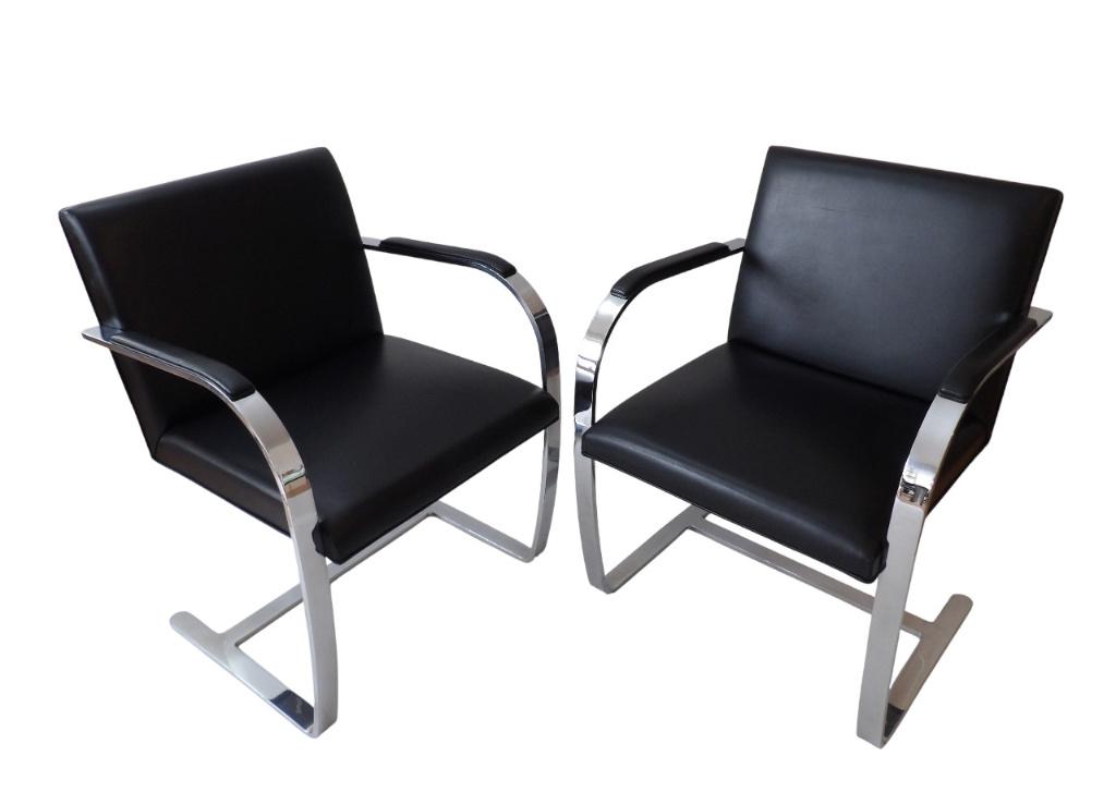 Knoll Ludwig Mies van der Rohe Brno cantileverstoel, 75 tot 100 cm, Ophalen of Verzenden, Zo goed als nieuw, Leer