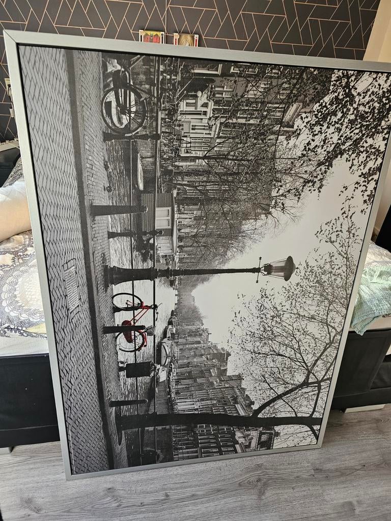 IKEA Schilderij met Fiets - 100x140 cm, Ophalen, 125 cm of meer, Zo goed als nieuw, Schilderij