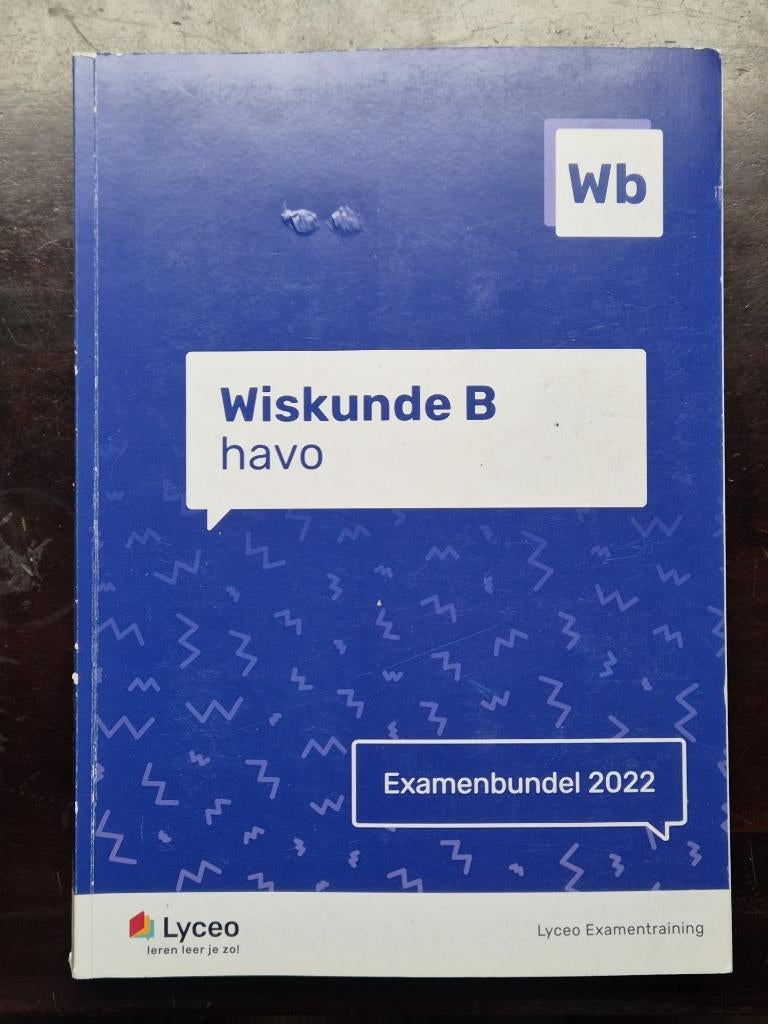 Lyceo HAVO examenbundel Wiskunde B 2022, Verzenden, Zo goed als nieuw, HAVO, Wiskunde B