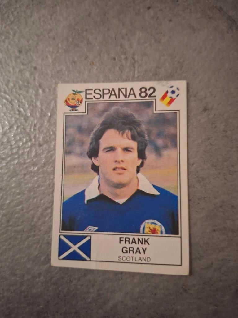 Panini sticker WK 82 Espana. Speler Frank Gray Schotland., Verzenden, Zo goed als nieuw, Sticker