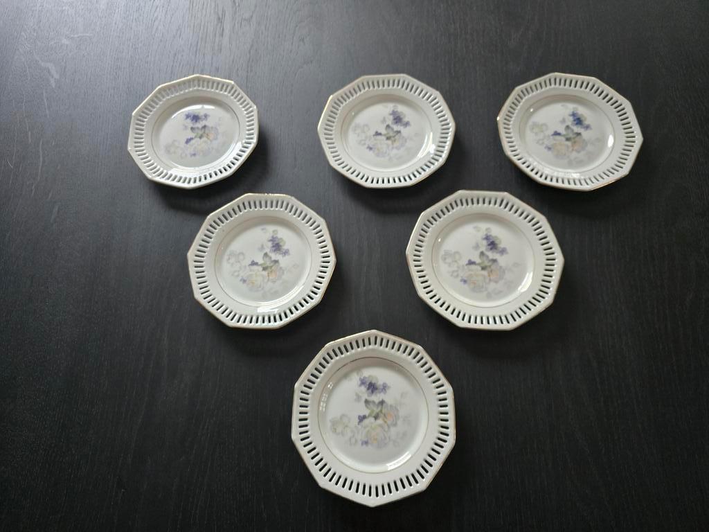 6 Schumann schoteltjes antiek schaaltje bordje porselein oud, Antiek en Kunst, Antiek | Servies los, Ophalen of Verzenden