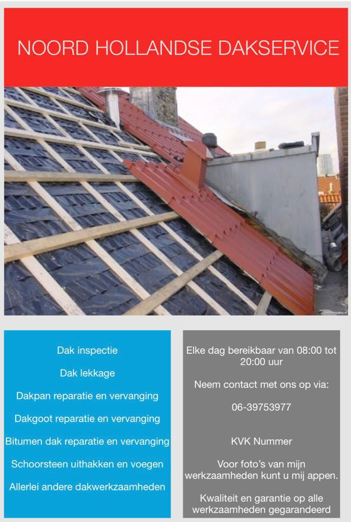 DAK en DAKGOTEN  ONDERHOUDEN REPARATIE., Ophalen of Verzenden, Overige typen