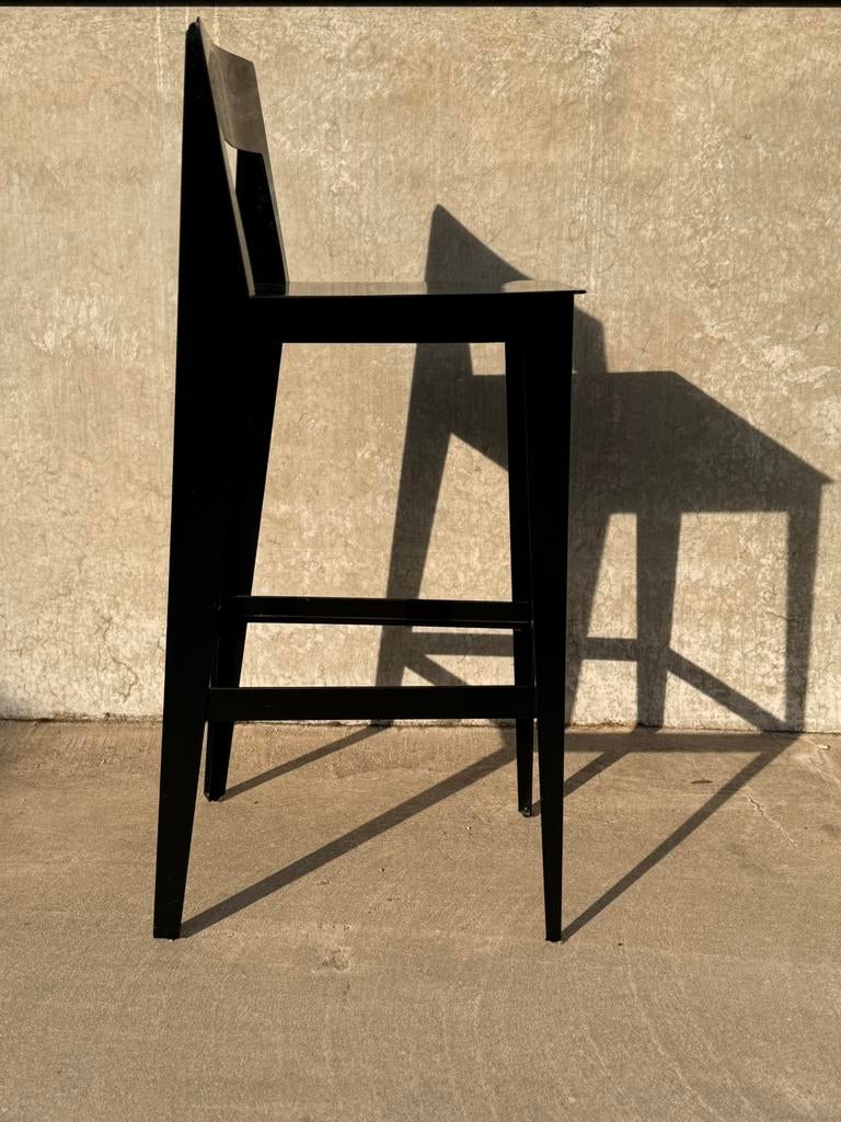 LIGNE ROSET set van 2 stalen design barkrukken zwart staal, Ophalen of Verzenden, Metaal, 2 krukken