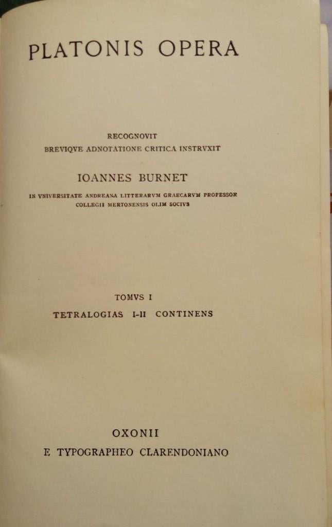 Platonis Opera tomvs I, Boeken, Schoolboeken, Gelezen, VWO, Verzenden, Joannes Burnet