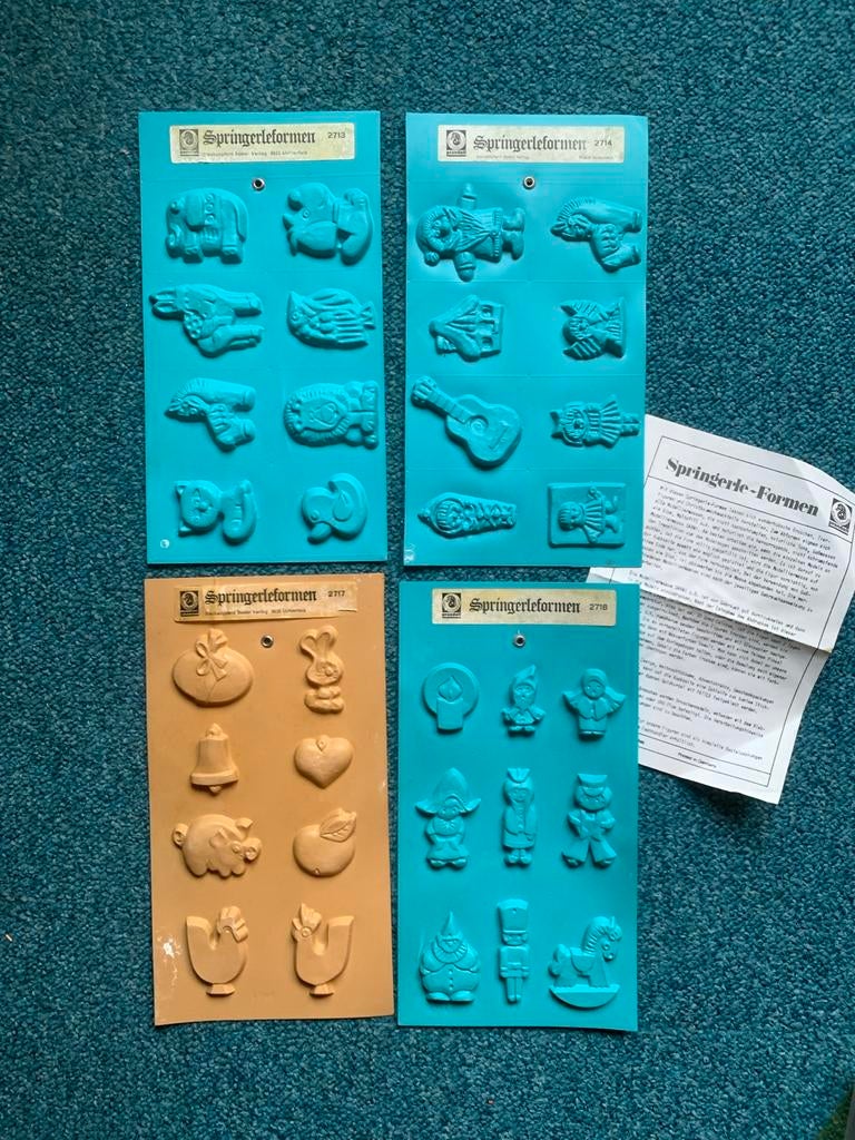 4 Vintage Prandell Gietmallen voor gips of klei