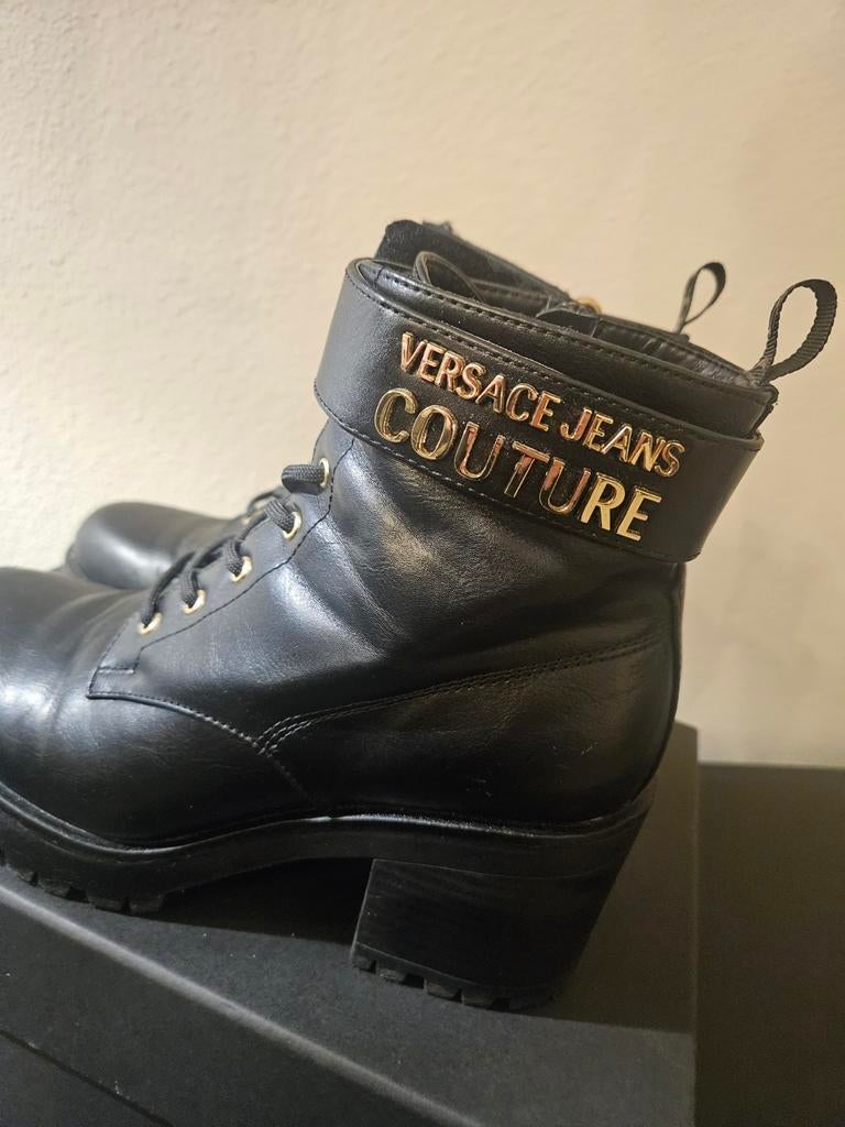 Versace jeans couture laarsjes, Ophalen of Verzenden, Zo goed als nieuw, Zwart