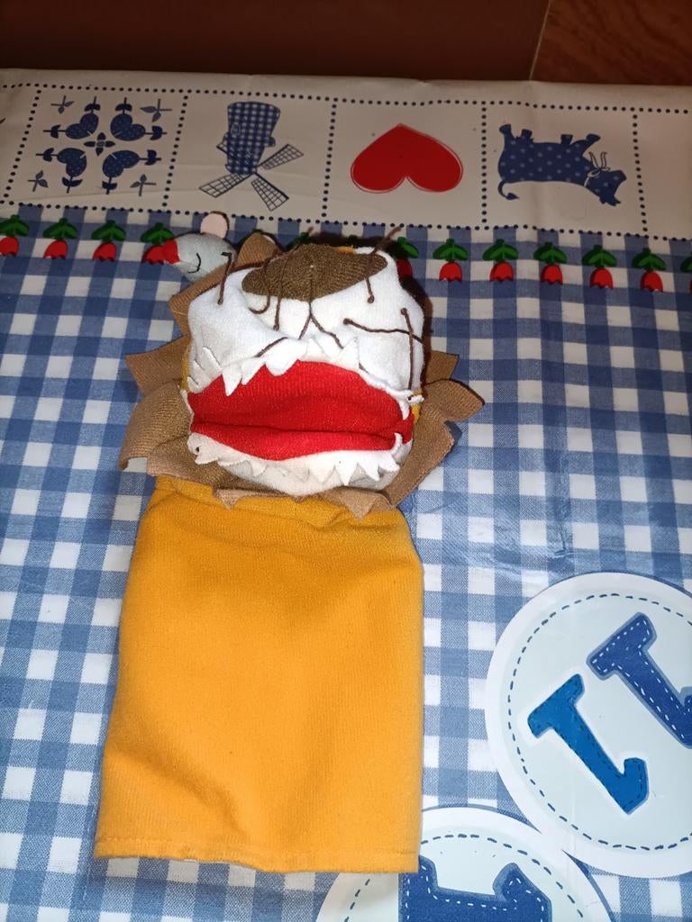 Ikea leeuw handpop met muis op hoofd, Ophalen of Verzenden, Zo goed als nieuw, Overige typen